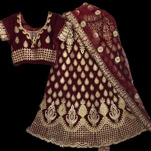 Heavy Embroidered Bridal Stitched Lehenga